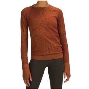 Lululemon Rest Less Pullover Long Sleeve Grid Warp Date/Desert Sun Size 2 Small